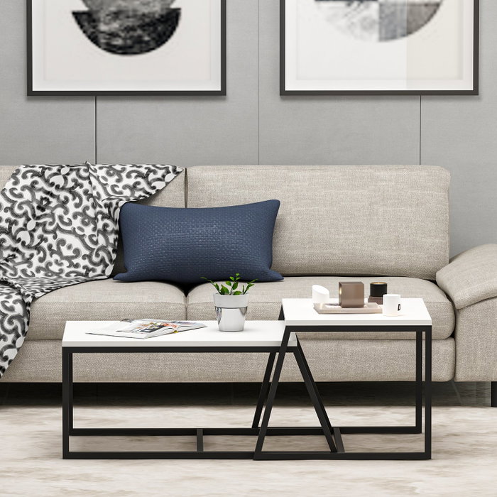 Hanah Home Mesa de Centro Minimal - Blanco